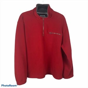❤️Izod Mens 3/4 zip fleece pull over size Large